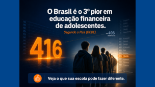 Capa do artigo sobre o desempenho do Brasil no Pisa em educação financeira, ajustada para aparecer inteira na listagem do blog.