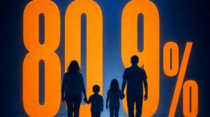 Família diante do número 80,9%, representando o endividamento das famílias brasileiras em 2026